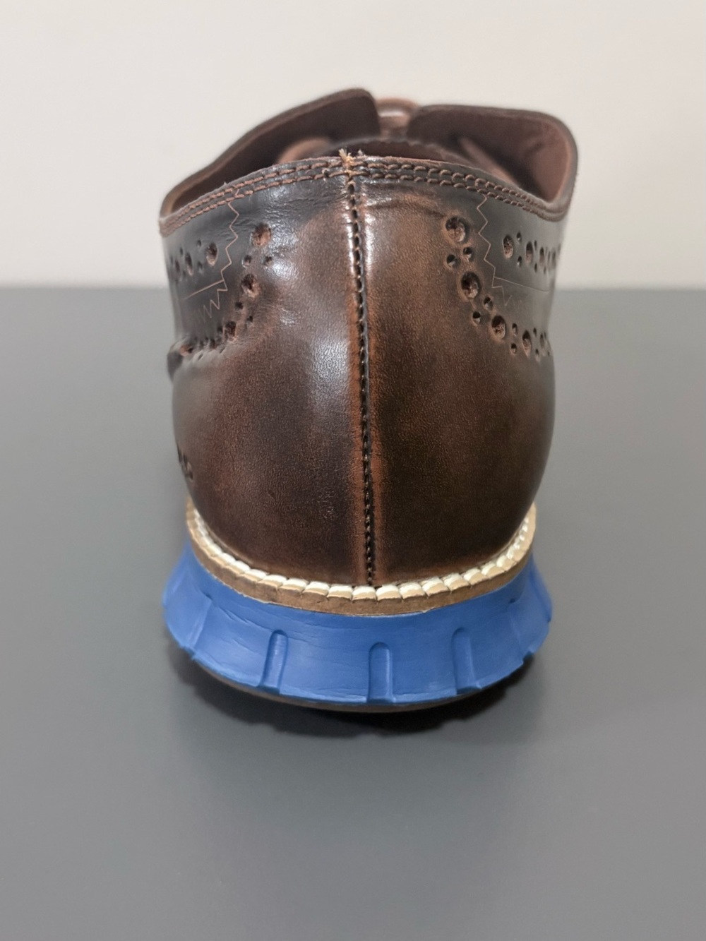 Cole Haan Zerogrand Wingtip Oxford Shoes Men’s Size 12 Brown Leather Blue Sole - Picture 9 of 11